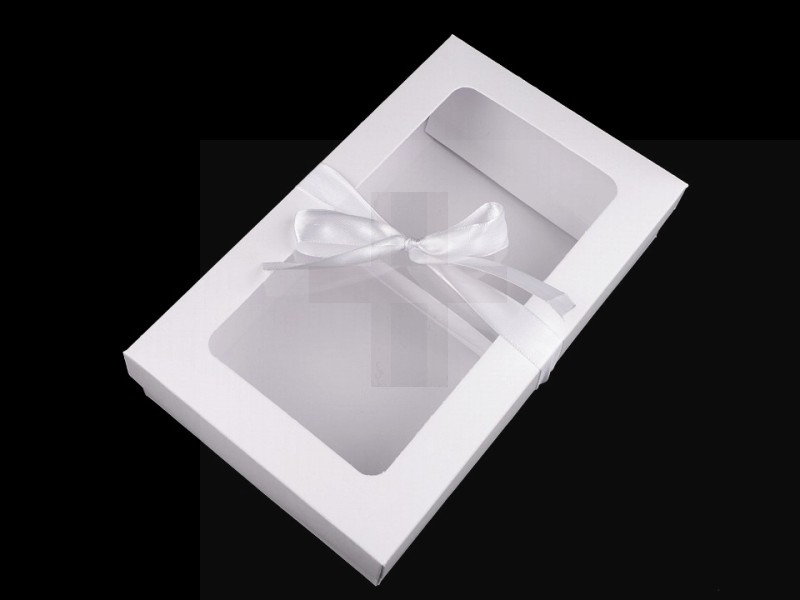 Geschenkbox aus Papier mit Fenster und Band - 5 St./Packung Boxen, Säckchen