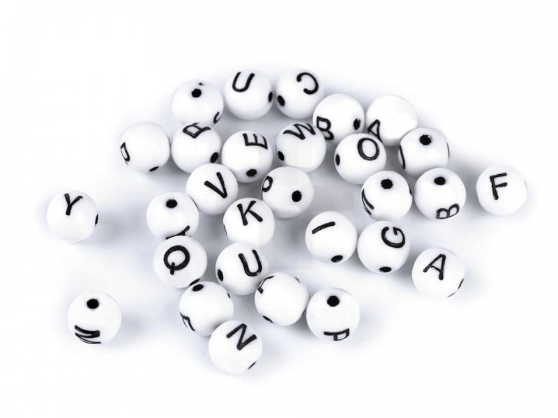 Kunststoffperlen mit Buchstaben - 25 gr. Perlen,Einfädelmaterial