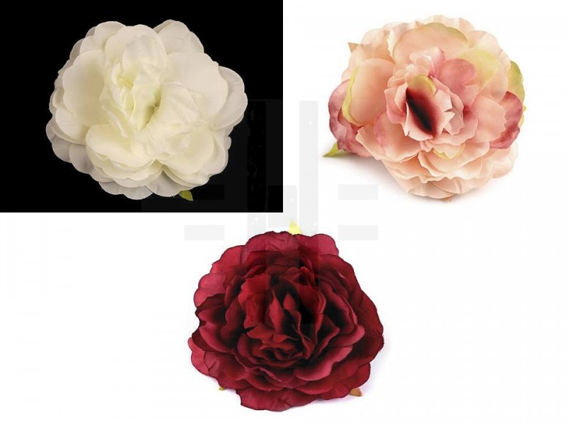 Kunstblume Rose - 2 St./Packung Blumen, Federn