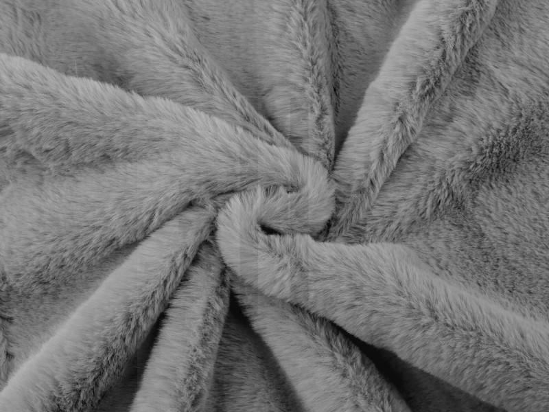 Dekoratives Kunstfell - Grau Samt, Fleece, Microplüsch