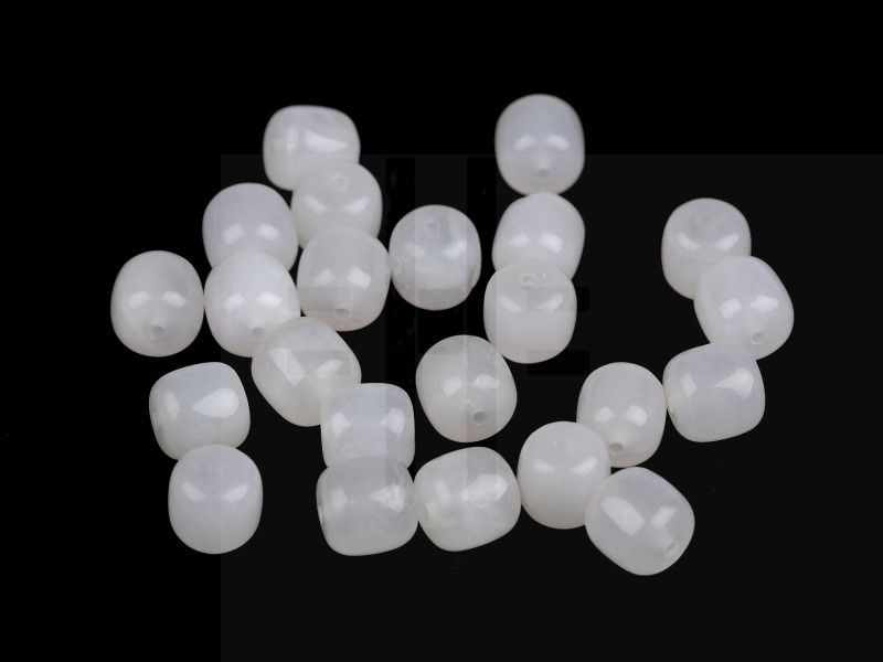  Synthetic Mineral Beads White Agate - 24 St./Packung Mineral, echte Perlen