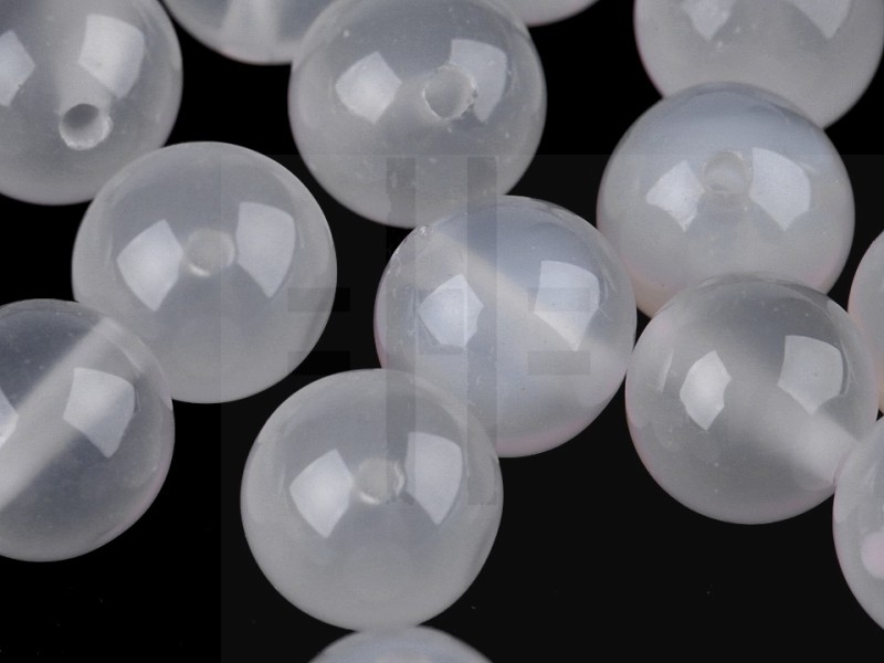 Mineralperlen Achat weiß - 10 St./Packung Perlen,Einfädelmaterial