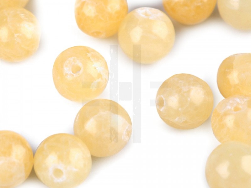 Mineralperlen Jadeit gelb  - 16 St./Packung Mineral, echte Perlen