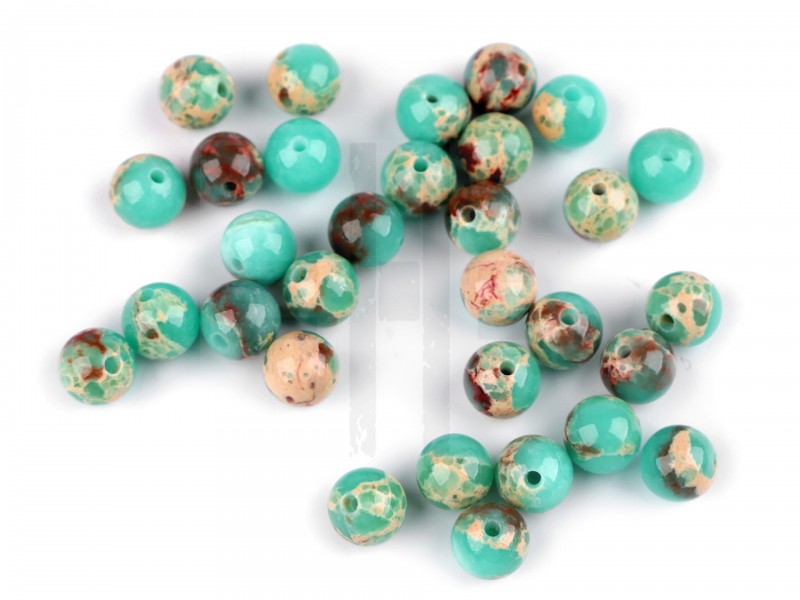   Blauer Ozeanjaspis synthetisches Mineral - 12 St./Packung Mineral, echte Perlen