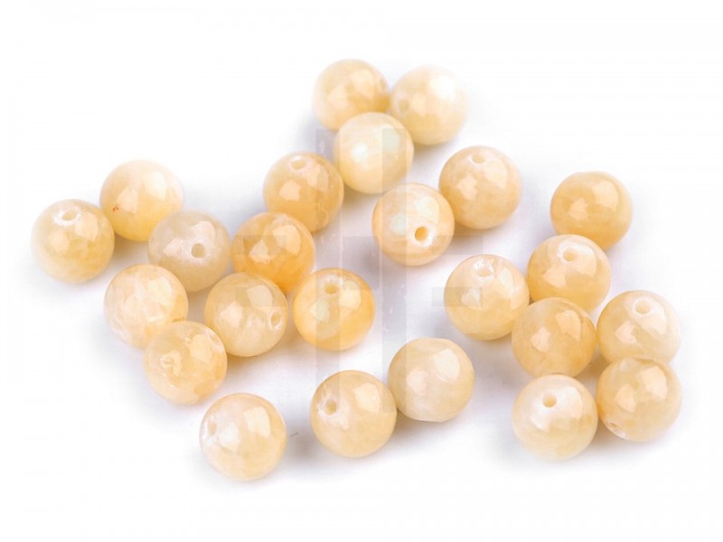 Mineralperlen Jadeit gelb - 50 St./Packung Perlen,Einfädelmaterial