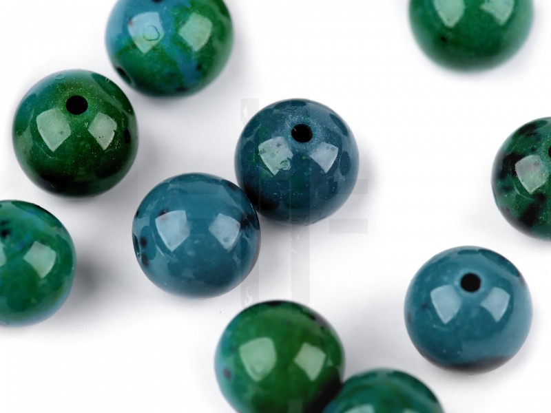 Mineralperlen Jaspis, nachgefärbt - 15 St./Packung Mineral, echte Perlen