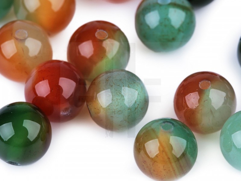 Mineralperlen Achat multicolor, nachgefärbt - 10 St./Packung Perlen,Einfädelmaterial