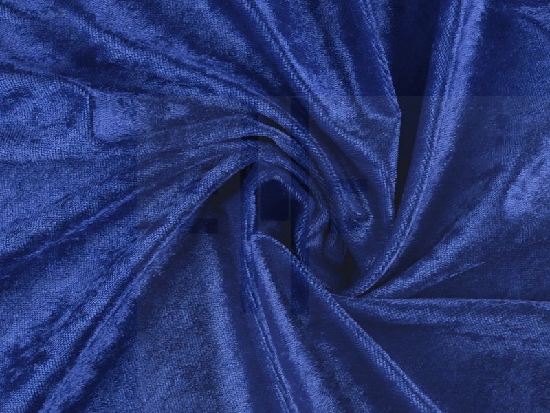 Elastischer Samt glänzend - Königsblau Samt, Fleece, Microplüsch
