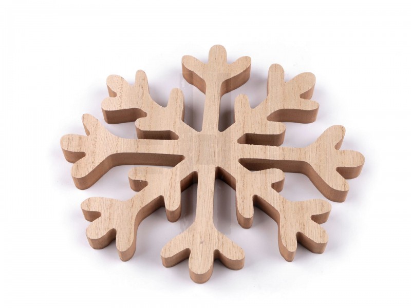            Dekoration Schneeflocke aus Holz  - 20 cm