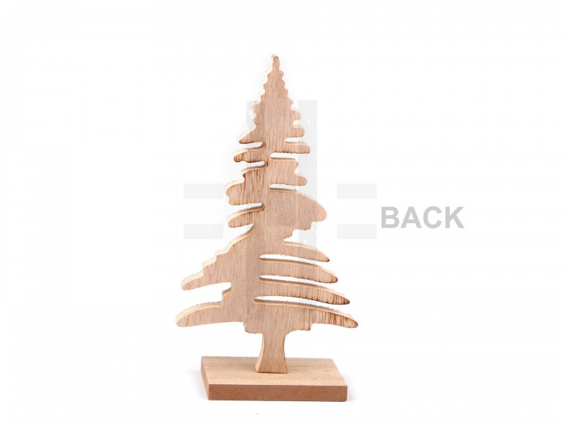             Weihnachtsbaum aus Holz mit Glitzer - 19 cm