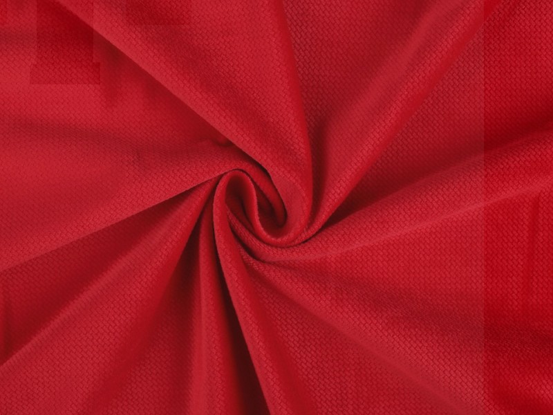 Velvet strukturiert einfarbig - Rot Samt, Fleece, Microplüsch