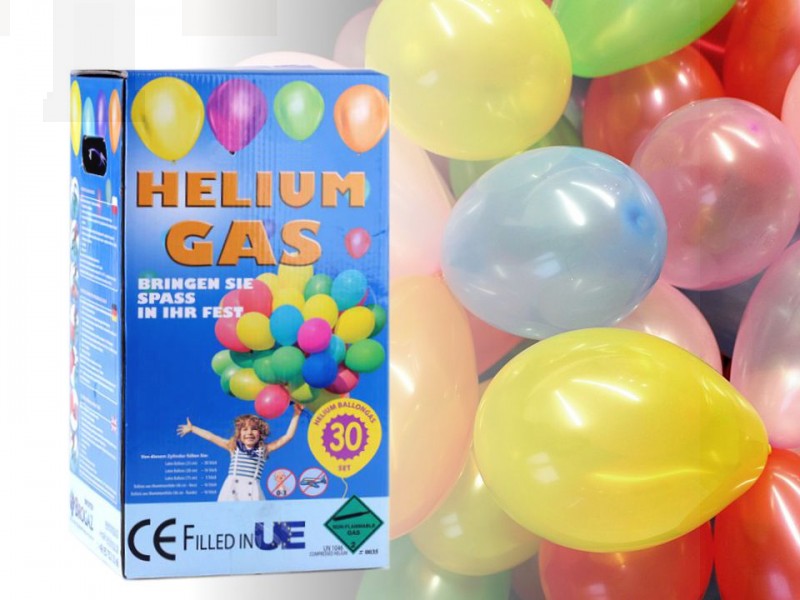 Helium Set für 30 Luftballons  Partydekoration