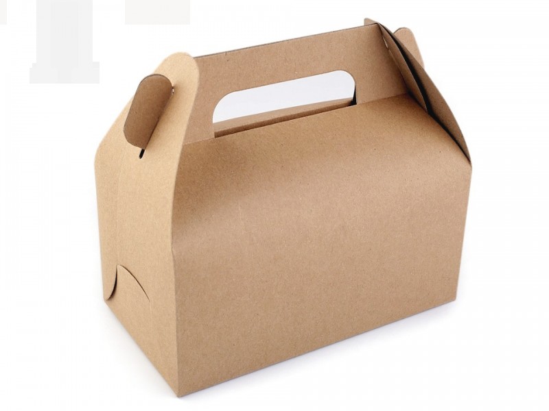 Papierbox natural mit Griff Boxen, Säckchen