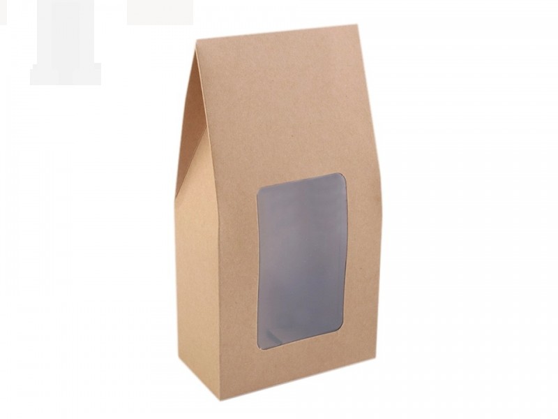 Papierschachtel mit Fenster natural - 10 St./Packung Geschenke einpacken