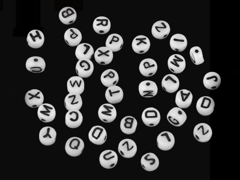 Glasperlen mit Buchstaben - 40 St./Packung Perlen,Einfädelmaterial