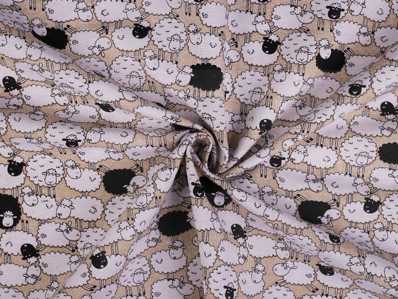 Decorative Fabric Loneta Sheep Polyesterstoffe, Mischfaser