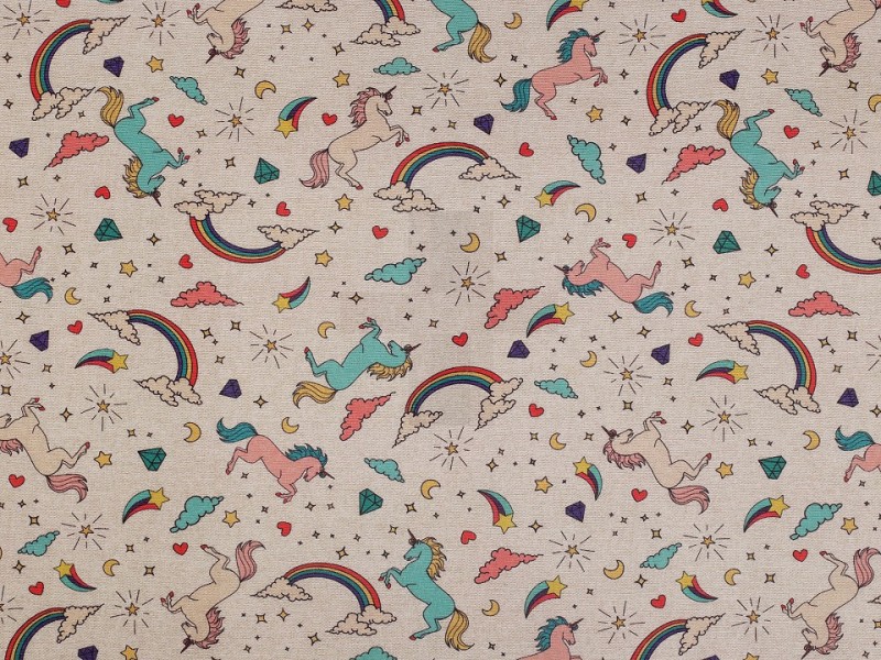 Decorative Fabric Loneta Unicorn Polyesterstoffe, Mischfaser
