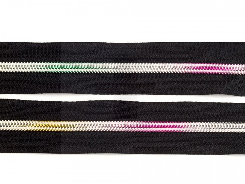 Regenbogen Reißverschluss Spirale - 5 Meter Reiß-,Klettverschlüsse