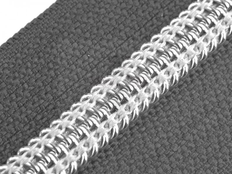 Reißverschluss Metallschiene silber  80 cm - 2 Farben Reiß-,Klettverschlüsse
