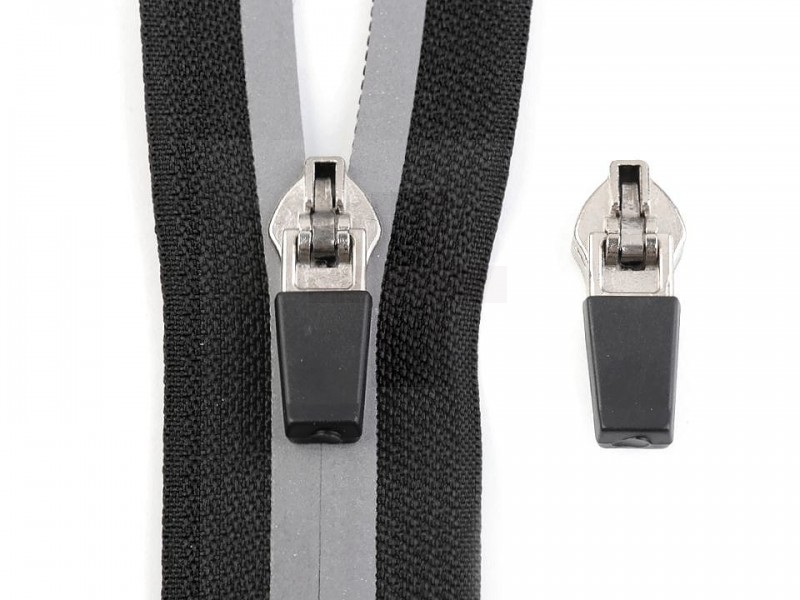 Zipper für Spirale Reißverschluss 5 mm verdeckt reflektierend - 5 St./Packung Reiß-,Klettverschlüsse