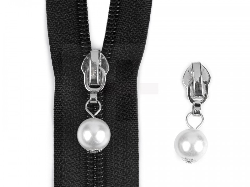 Zipper mit Perle zu Spirale Reißverschlüssen - 2 St./Packung Reiß-,Klettverschlüsse
