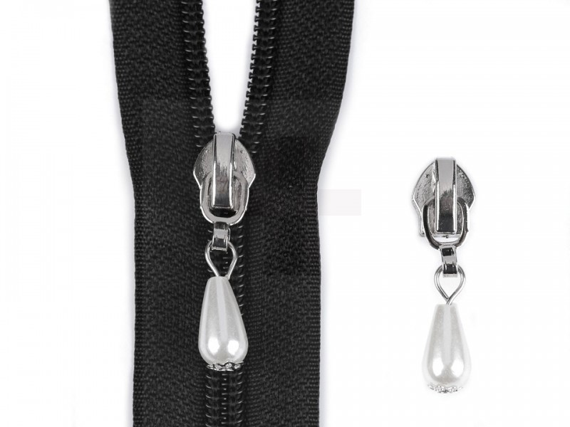 Zipper mit Perle zu Spirale Reißverschlüssen - 2 St./Packung Reiß-,Klettverschlüsse