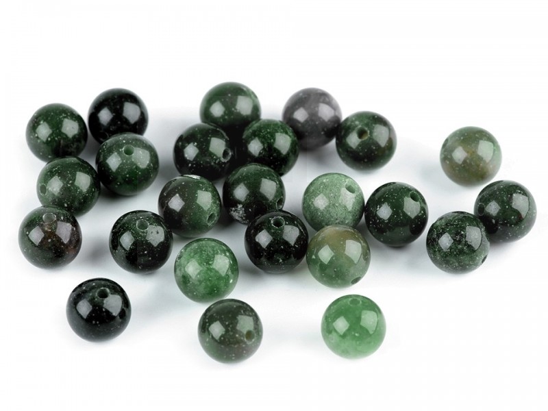 Mineral Perlen Moos Achat - 10 St. Perlen,Einfädelmaterial