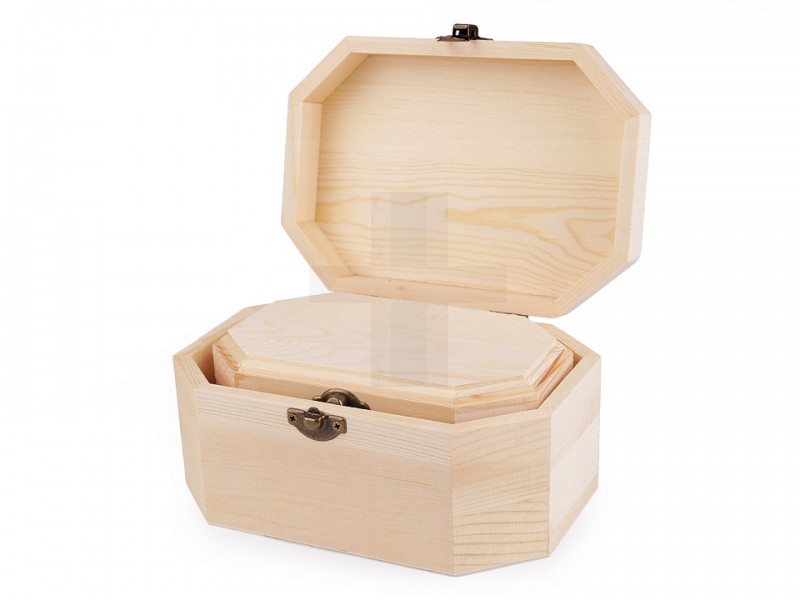 Holzbox / Holzschachtel 3 Stk./Set Holz,Glas Dekozubehör