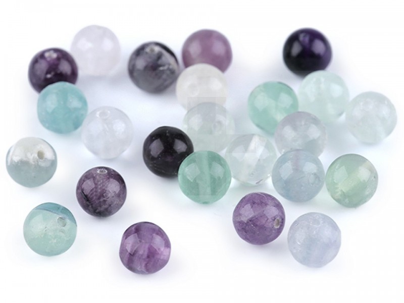 Mineral Perlen Fluorit - 8 St./Packung Perlen,Einfädelmaterial