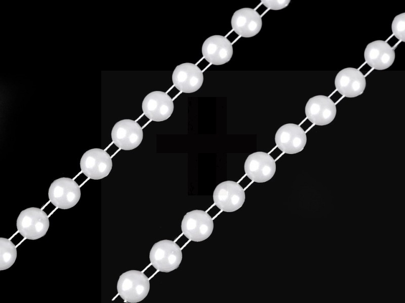Perlenkette Deko - Halbperlen - 3 Meter Bänder,Borten
