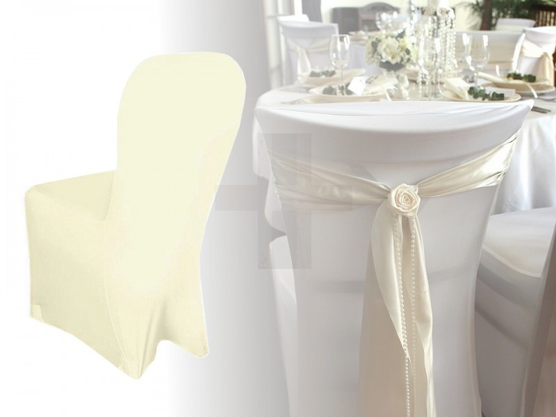     Stuhlhusse elastisch glatt - Ecru Hochzeit Dekoration