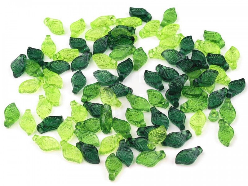 Kunststoffperlen Blätter Mix - 20 gr. Perlen,Einfädelmaterial