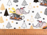 Weihnachtsbaumwollstoff Elefant Dekorationen