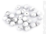 Mineralperlen Howlit - 12 St./Packung Perlen,Einfädelmaterial