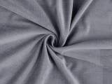 Velvet strukturiert einfarbig - Grau Samt, Fleece, Microplüsch