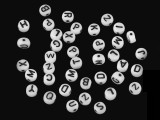 Glasperlen mit Buchstaben - 40 St./Packung Perlen,Einfädelmaterial