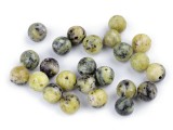 Mineral Perlen gelber Türkis - 10 St. Mineral, echte Perlen