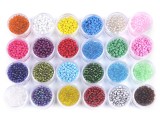 Roccailes Glasperlen Mix  14 g - 24 Farben Perlen,Einfädelmaterial