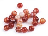 Mineralperlen Achat rot - 12 St./Packung Mineral, echte Perlen