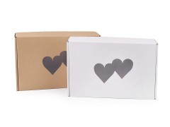 Pappschachtel mit Herz-Durchsicht Boxen, Säckchen