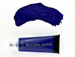 Acrylfarbe - Dunkelblau Farbe, Pinsel
