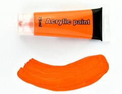 Acrylfarbe - Orange Farbe, Pinsel