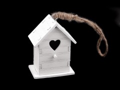 Wooden birdhouse for hanging 