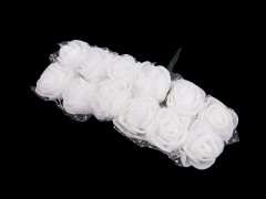 Rosen auf Draht mit Tüll - 12 St./Packung Hochzeit Dekoration