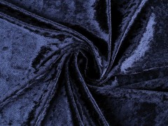 Elastischer Samt glänzend - Blau Samt, Fleece, Microplüsch