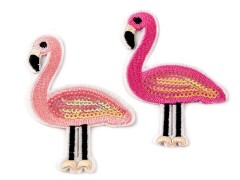 Aufbügler Flamingo mit Pailletten - 2 St./Packung Aufbügler, Aufnäher Flicken