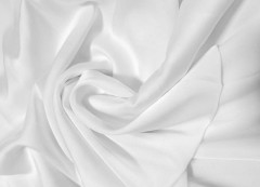 Armani Satin elastisch - Weiß Satin, Chiffon, Organza
