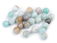 Amazonit glänzendes synthetisches Mineral  - 10 St./Packung Mineral, echte Perlen