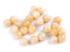 Mineralperlen Jadeit gelb - 50 St./Packung Mineral, echte Perlen