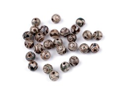 Mineralperlen Tibetischer Achat - 10 St./Packung Mineral, echte Perlen